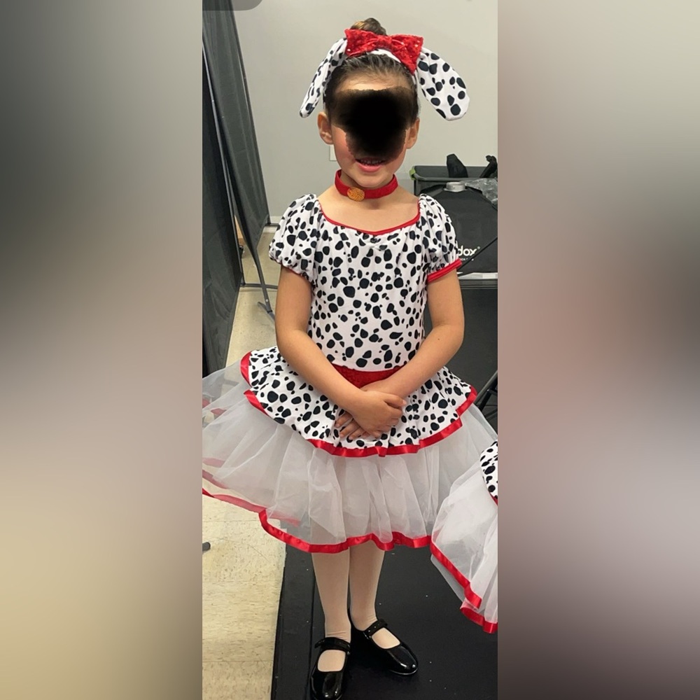 Dalmatian Print Kids Costume with Red Accents
